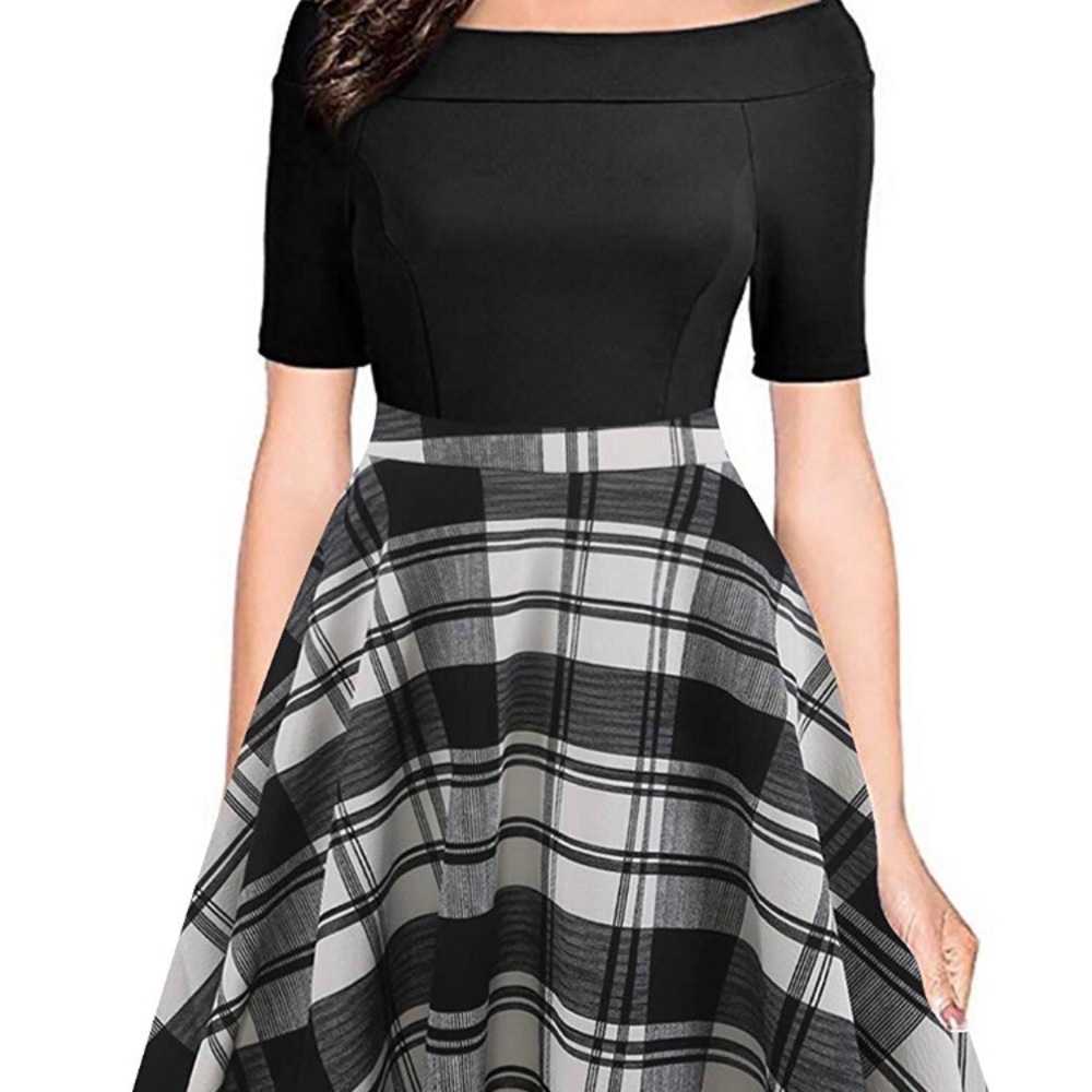 Vintage Plaid Swing Dress
